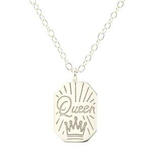 Kris Nations Silver Queen Dog Tag Necklace